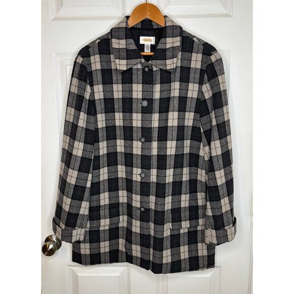 Talbots Women’s Large Coat Vintage Wool Blend Made in USA Button Front Long - Picture 1 of 11